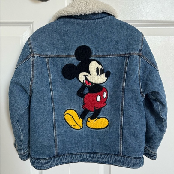 Zara toddler boy mickey disney denim jacket with fleece lining - Picture 7 of 7
